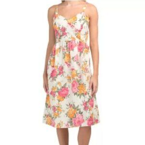 Cynthia Rowley 100% Linen Candy Rose Summer Sundress Size 6